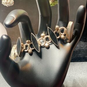 Sterling silver and black onyx bracelet